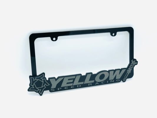 Yellow Speed Racing Acrylic License Plate Frame - Static Style
