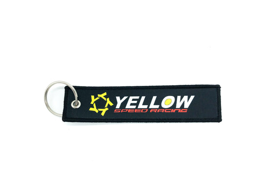 Yellow Speed Racing Jet Tag Keychain