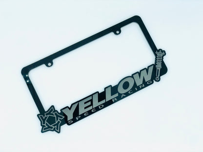 Yellow Speed Racing Acrylic License Plate Frame - Static Style