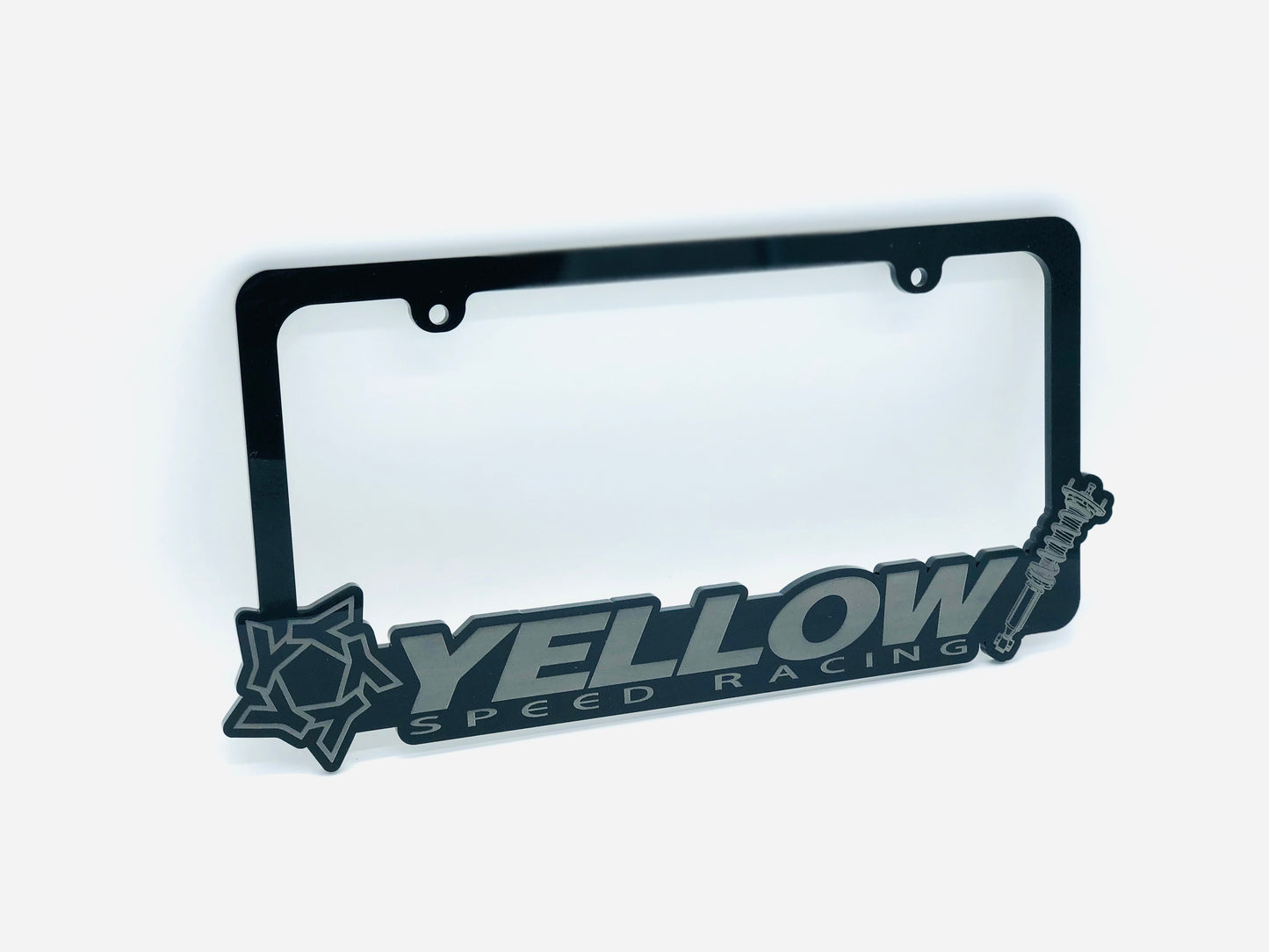 Yellow Speed Racing Acrylic License Plate Frame